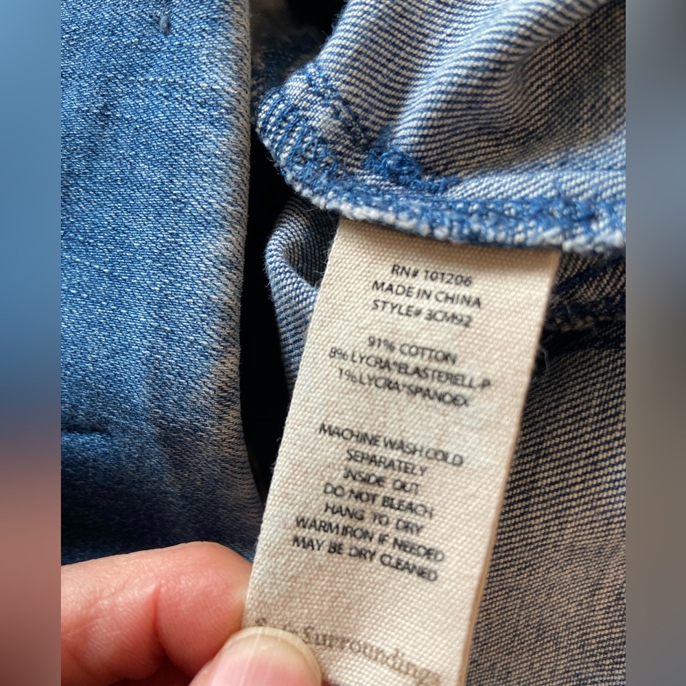 Soft Surroundings stretch pullon blue jeans distressed faded - Picture 11 of 16